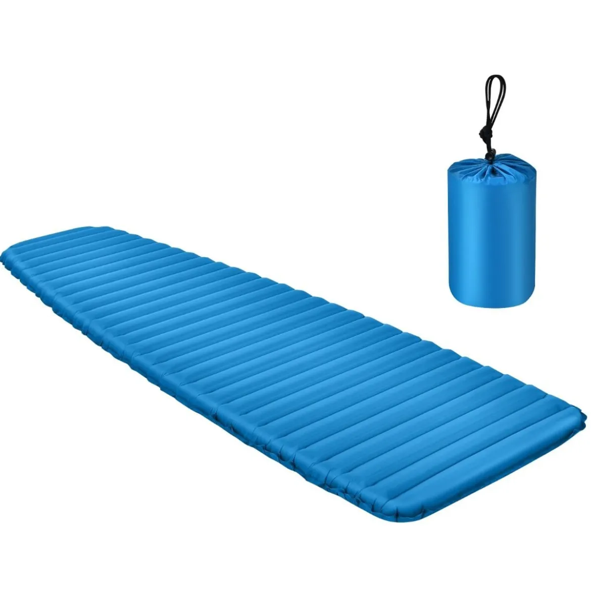 Aufblasbare Camping-Schlafmatte Wasserdichte Schlafunterlage 197 x 63 x 7 cm Blau
