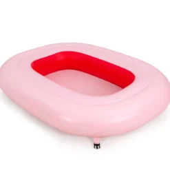 Aufblasbare Flamingo-Schwimminsel Riesen Badeinsel mit Schwimmring Luftpumpe 308 x 320 x 175 cm Rosa