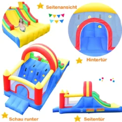 Aufblasbare Hüpfburg Große Kapazität Hüpfburg mit Breiter Kletterwand 5 x 2 x 2 m Bunt