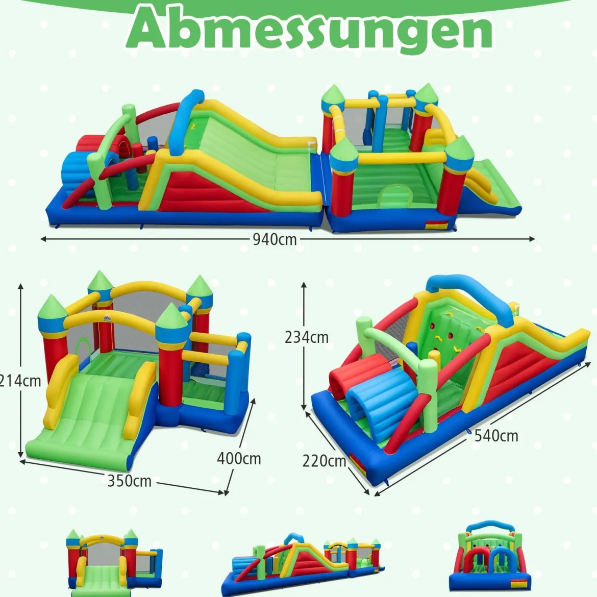 Aufblasbare Hüpfburg große Rutsche mit Sprungbereich Kinderhüpfburg (ohne Gebläse)