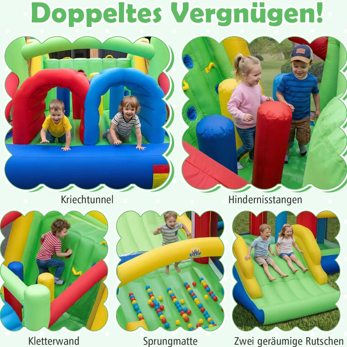 Aufblasbare Hüpfburg große Rutsche mit Sprungbereich Kinderhüpfburg (ohne Gebläse)