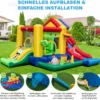 Aufblasbare Hüpfburg mit Doppelschlitten & 680W Gebläse & Ballpool & Basketball 385 x 325 x 230 cm
