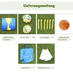 Aufblasbare Hüpfburg mit Rutsche Aufblasbares Trampolin 313 x 301 x 245 cm Bunt