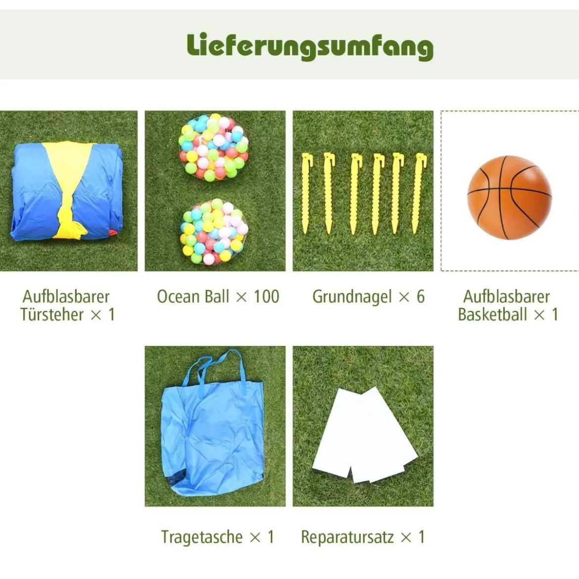 Aufblasbare Hüpfburg mit Rutsche Aufblasbares Trampolin 313 x 301 x 245 cm Bunt