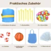 Aufblasbare Hüpfburg mit Rutsche & Bällebad & Basketballkorb 477 x 241 x 208 cm (ohne Gebläse)