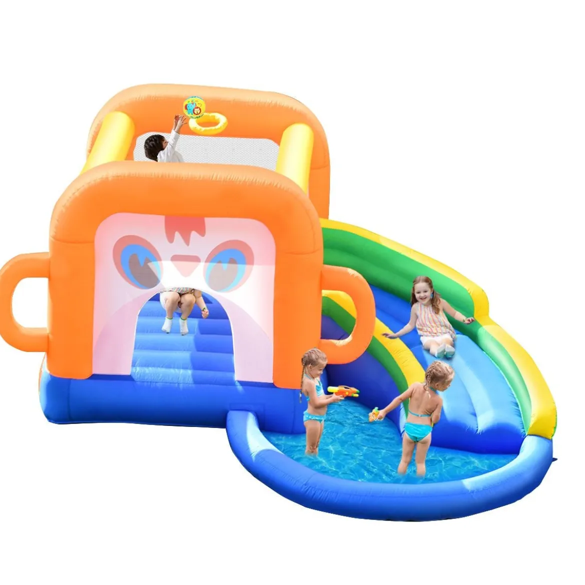 Aufblasbare Hüpfburg mit Rutsche Ballbecken Kinder Springburg Wasserpark 3x2x2m