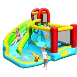 Aufblasbare Hüpfburg mit Rutsche Sprungbereich Springburg Spielpool 320 x 305 x 213 cm