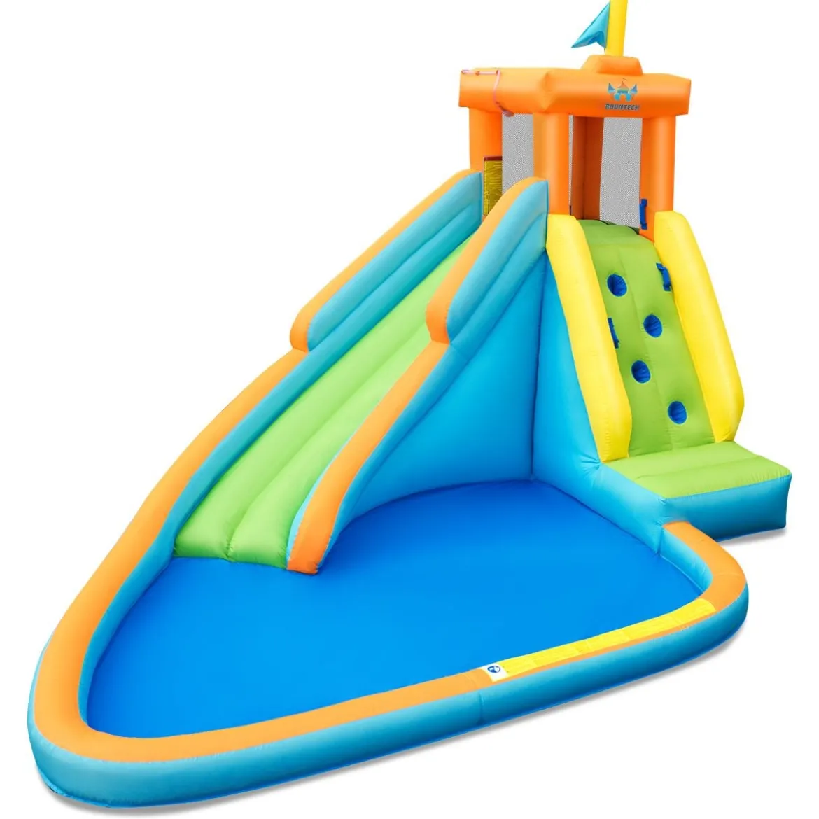 Aufblasbare Hüpfburg mit 450W Gebläse Wasserspielcenter Hüpfburg für Kinder 400 x 300 x 265 cm Bunt