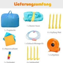 Aufblasbare Hüpfburg mit 450W Gebläse Wasserspielcenter Hüpfburg für Kinder 400 x 300 x 265 cm Bunt