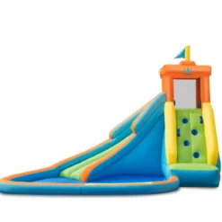 Aufblasbare Hüpfburg mit 450W Gebläse Wasserspielcenter Hüpfburg für Kinder 400 x 300 x 265 cm Bunt