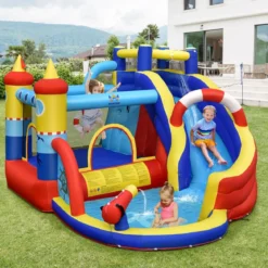 Aufblasbare Hüpfburg ohne Gebläse Hüpfburg für Kinder im Schiffsstil für den Garten Bunt