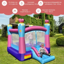 aufblasbare Hüpfburg Prinzessinnen-Hüpfburg mit Sprungbereich Outdoor Bouncer Bunt
