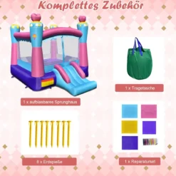 aufblasbare Hüpfburg Prinzessinnen-Hüpfburg mit Sprungbereich Outdoor Bouncer Bunt