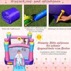 aufblasbare Hüpfburg Prinzessinnen-Hüpfburg mit Sprungbereich Outdoor Bouncer Bunt