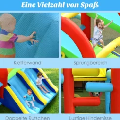 aufblasbare Hüpfburg Springburg mit Doppelrutschen Outdoor Bunt