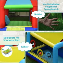 aufblasbare Hüpfburg Springburg mit Doppelrutschen Outdoor Bunt