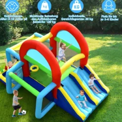 aufblasbare Hüpfburg Springburg mit Doppelrutschen Outdoor Bunt