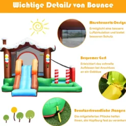 Aufblasbare Hüpfburg Springburg mit Wasserbecken Hüpfburg mit Rutsche 390 x 335 x 220 cm