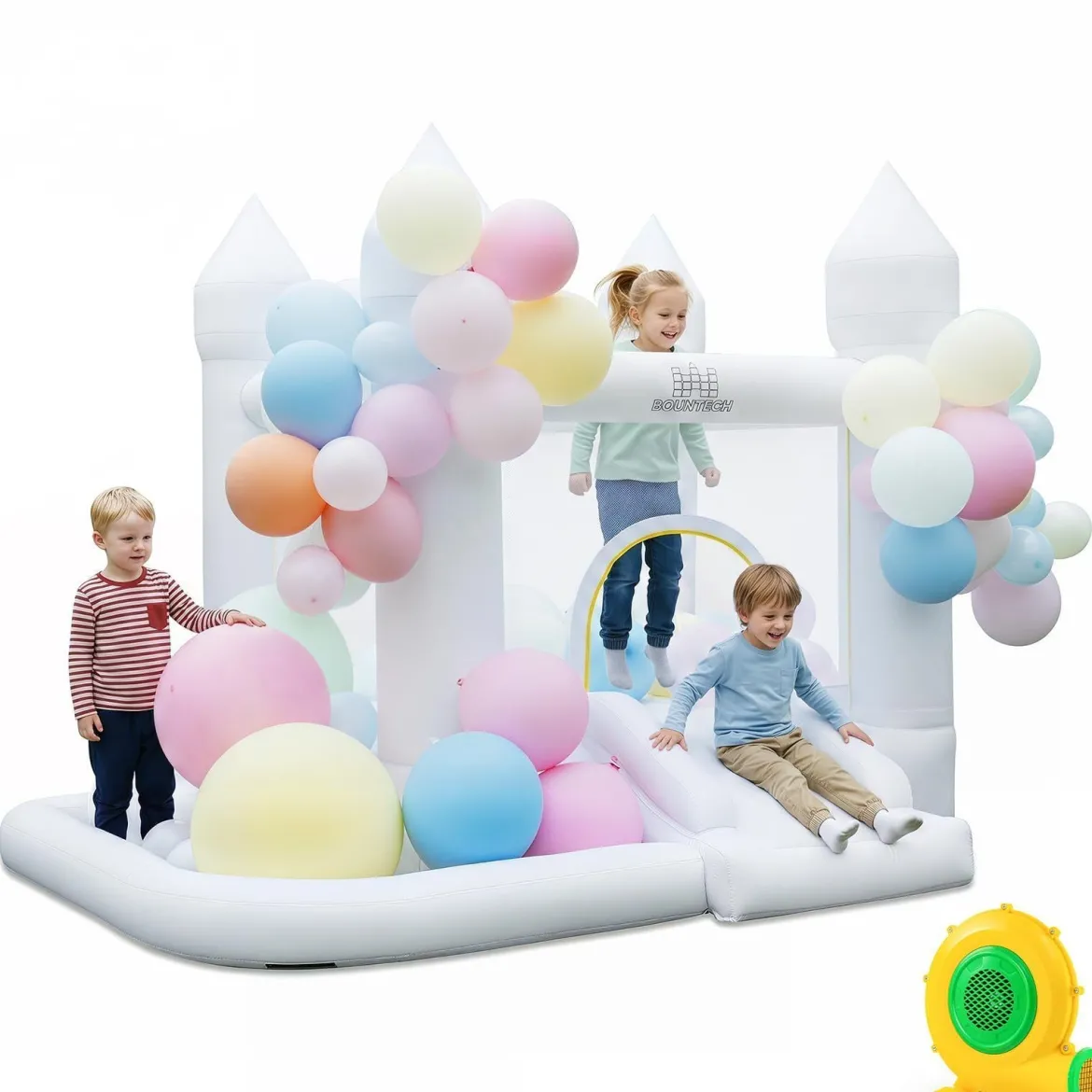 Aufblasbare Hüpfburg Springburg mit Gebläse & Sicherheitsnetze für Indoor und Outdoor Mehrfarbig