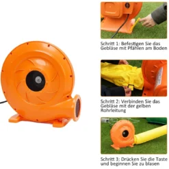 Aufblasbare Hüpfburg + 450W Gebläse mit Wasserrutsche Hüpfschloss Spielpool 274 x 320 x 213 cm Bunt