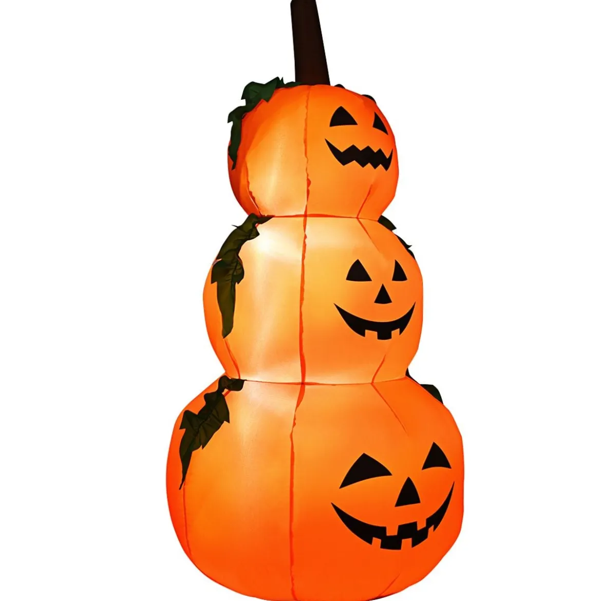 180 Aufblasbarer Halloween Kürbis 3 Stapel Kürbis mit LED-Innenbeleuchtung