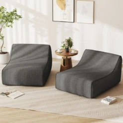 Aufblasbarer Lounge-Sessel ergonomisches aufblasbares Lazy Sofa mit abnehmbarem Bezug Grau
