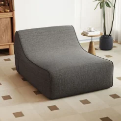 Aufblasbarer Lounge-Sessel ergonomisches aufblasbares Lazy Sofa mit abnehmbarem Bezug Grau
