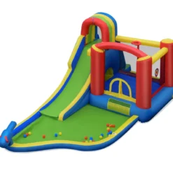 Aufblasbarer Wasserrutschen-Park mit 450W Gebläse Hüpfburg für Kinder 575 x 280 x 236 cm Bunt