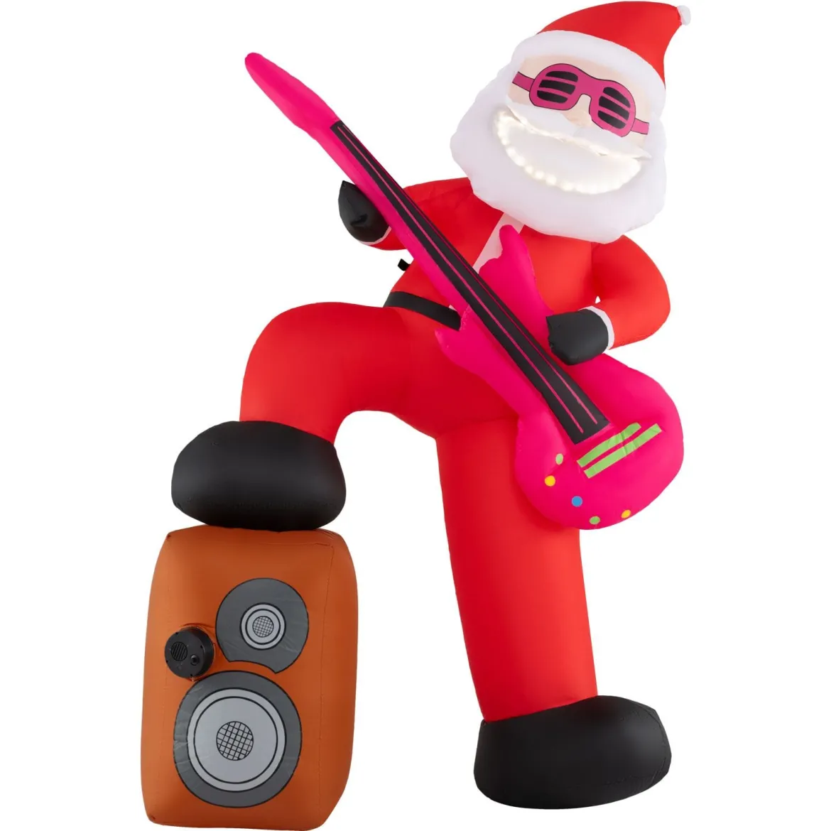 Aufblasbarer Weihnachtsmann vorbeleuchtete Weihnachtsdeko mit Gitarre & Musik Hofdekoration