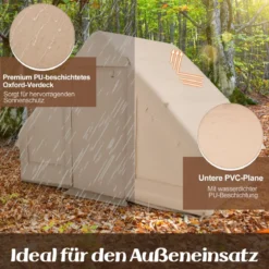 Aufblasbares Campingzelt aus Baumwolle für 4–6 Personen mit Pumpe & 7 Fenster Strandzelt