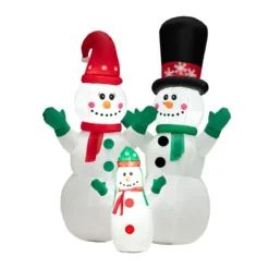 Aufblasbare Schneemannfamilie-Weihnachtsdekoration mit LEDs & Luftgebläse 175 cm