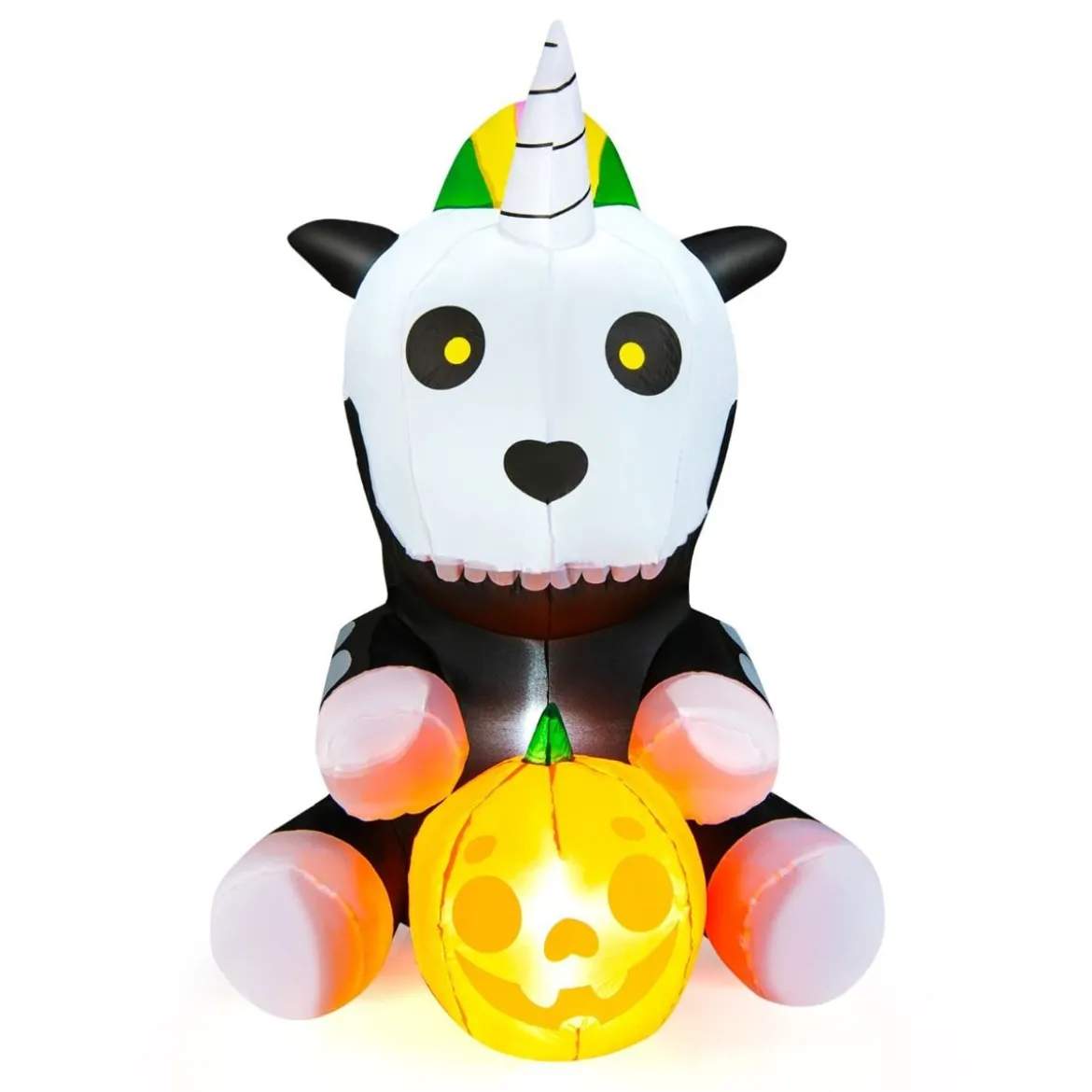 Aufblasbares Halloween-Einhorn-Skelett mit Kürbis Halloween-Dekoration 100 x 130 x 150 cm