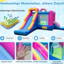 Aufblasbares Hüpfburg Donut-Thema Hüpfburg kinder mit langen Rutschen Mehrfarbig (ohne Gebläse)