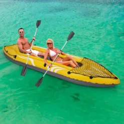 Aufblasbares Kajak für 2 Personen Tandemkajak mit abnehmbaren Sitzen 357 × 80 × 38 cm