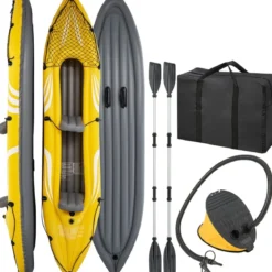Aufblasbares Kajak für 2 Personen Tandemkajak mit abnehmbaren Sitzen 357 × 80 × 38 cm