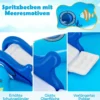 Aufblasbares Planschbecken Wasserspielzentrum mit Meeresmotiven und Haiförmiger Rutsche