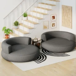 Aufblasbares Sofa aufblasbarer Lounger Luftsofa mit abnehmbarem Bezug großzügige Liegefläche Grau