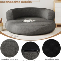 Aufblasbares Sofa aufblasbarer Lounger Luftsofa mit abnehmbarem Bezug großzügige Liegefläche Grau