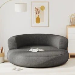 Aufblasbares Sofa aufblasbarer Lounger Luftsofa mit abnehmbarem Bezug großzügige Liegefläche Grau