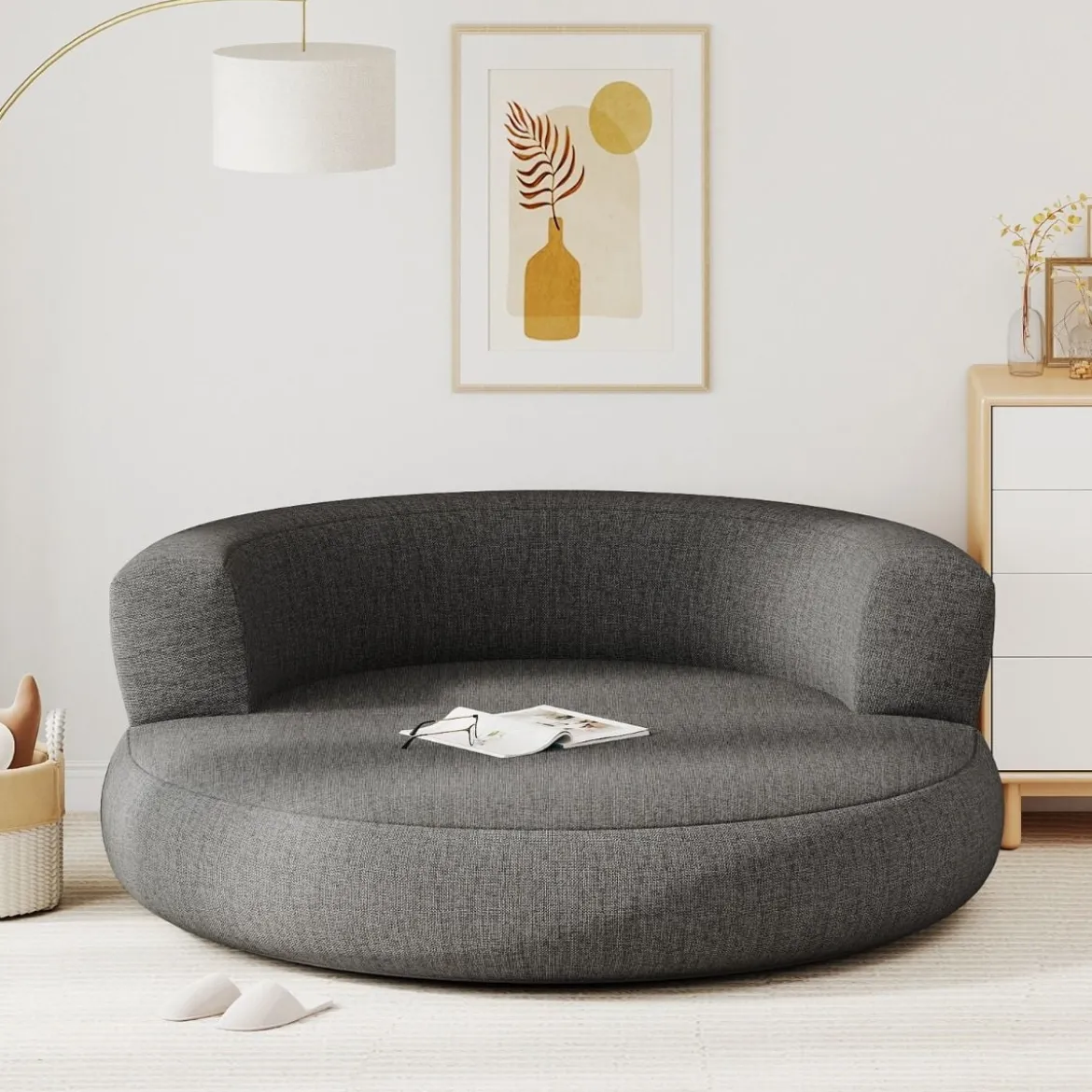 Aufblasbares Sofa aufblasbarer Lounger Luftsofa mit abnehmbarem Bezug großzügige Liegefläche Grau