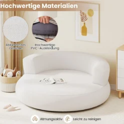 Aufblasbares Sofa aufblasbarer Lounger Luftsofa mit abnehmbarem Bezug großzügige Liegefläche Weiß