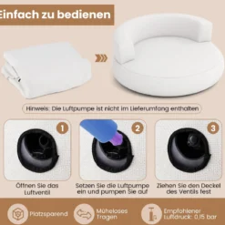 Aufblasbares Sofa aufblasbarer Lounger Luftsofa mit abnehmbarem Bezug großzügige Liegefläche Weiß