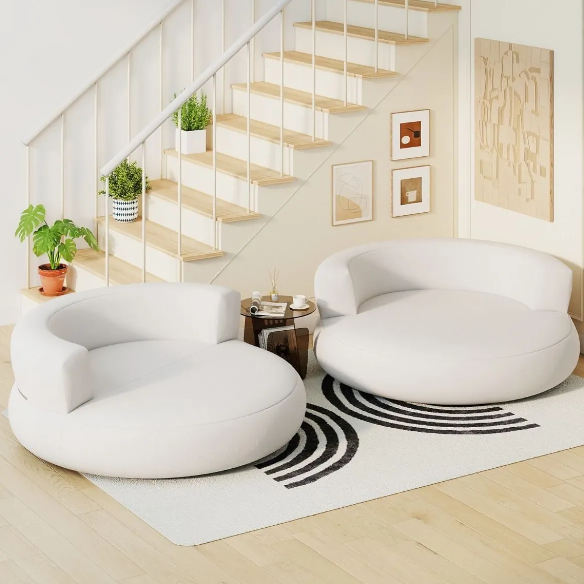 Aufblasbares Sofa aufblasbarer Lounger Luftsofa mit abnehmbarem Bezug großzügige Liegefläche Weiß
