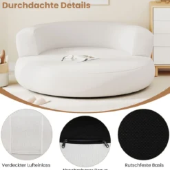 Aufblasbares Sofa aufblasbarer Lounger Luftsofa mit abnehmbarem Bezug großzügige Liegefläche Weiß