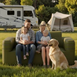 Aufblasbares Sofa mit Integrierter Pumpe & Aufbewahrungstasche Camping Luftsofa für 2 Personen