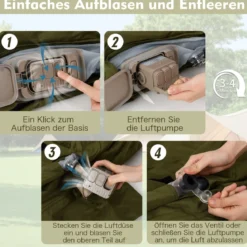 Aufblasbares Sofa mit Integrierter Pumpe & Aufbewahrungstasche Camping Luftsofa für 2 Personen