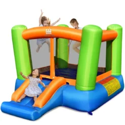Aufblasbares Sprunghaus mit Sprungbereich und Rutsche 250 x 197 x 143 cm Bunt