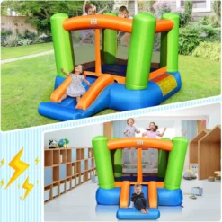 Aufblasbares Sprunghaus mit Sprungbereich und Rutsche 250 x 197 x 143 cm Bunt