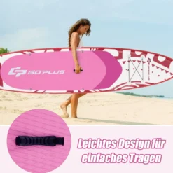 Aufblasbares Stand-up-Paddle-Board mit SUP-Zubehör Rucksack verstellbares Paddel 325 x 76 x 15 cm Rot