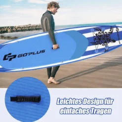 Aufblasbares Stand-up-Paddle-Board mit SUP-Zubehör Rucksack verstellbares Paddel 325 x 76 x 15 cm Marineblau